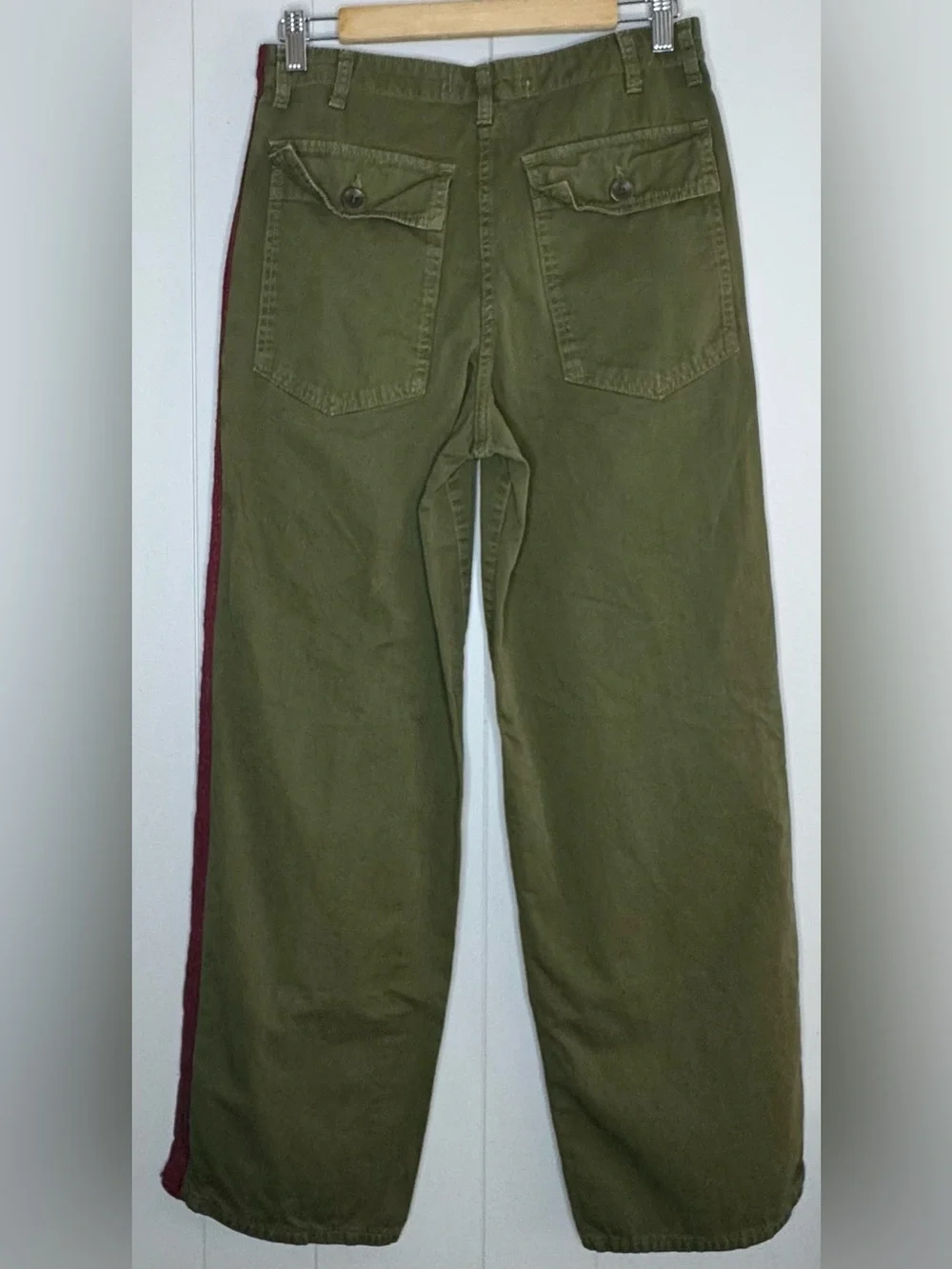 Zara “The Worker Straight “ Olive Wide-Leg Pants Womens Size 4 - Picture 3 of 8